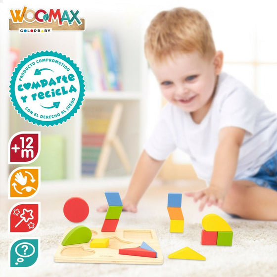 Puzzle enfant en bois Woomax Formes + 12 Mois 16 Pièces (6 Unités)