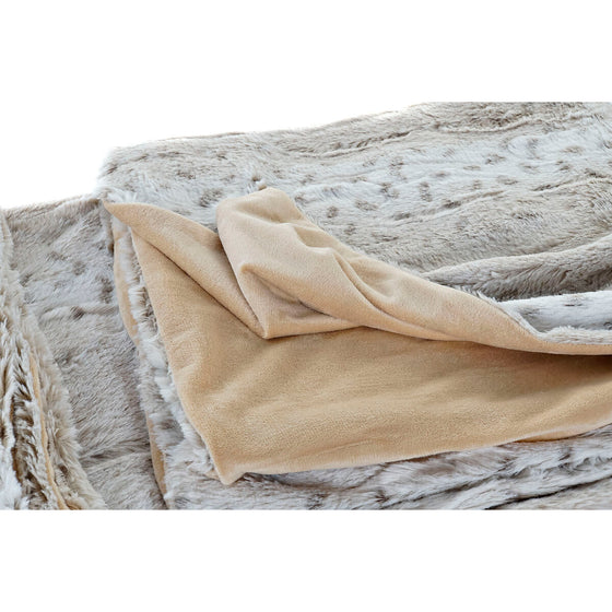 Couverture DKD Home Decor Sauvage Beige Blanc (130 x 170 x 2 cm)