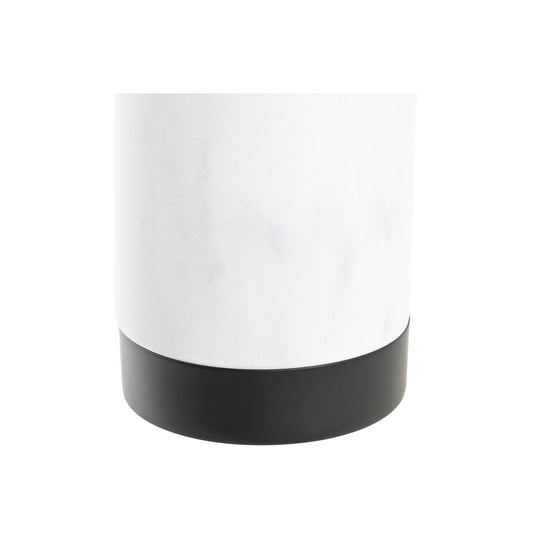 Brosse de salle de wc DKD Home Decor Noir Acier inoxydable Aluminium Blanc Résine Marbre (10 x 10 x 41 cm)